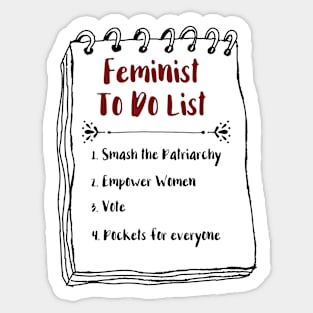 Feminist To Do LIst Sticker